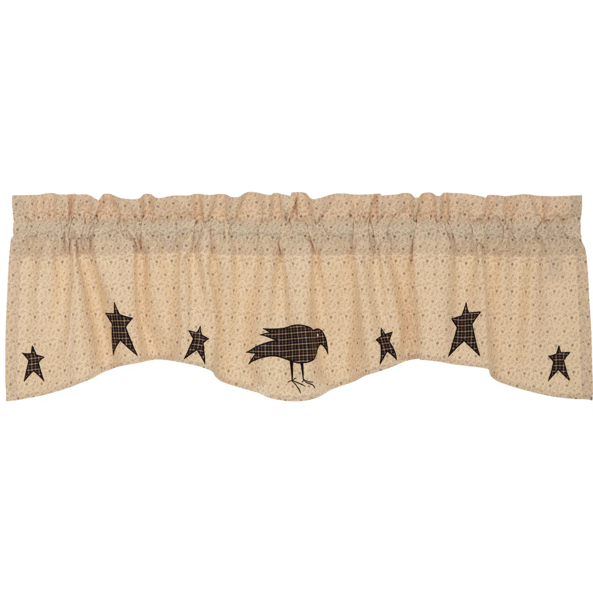 Kettle Grove Applique Crow and Star Valance 16'' x 60'' - Image 2