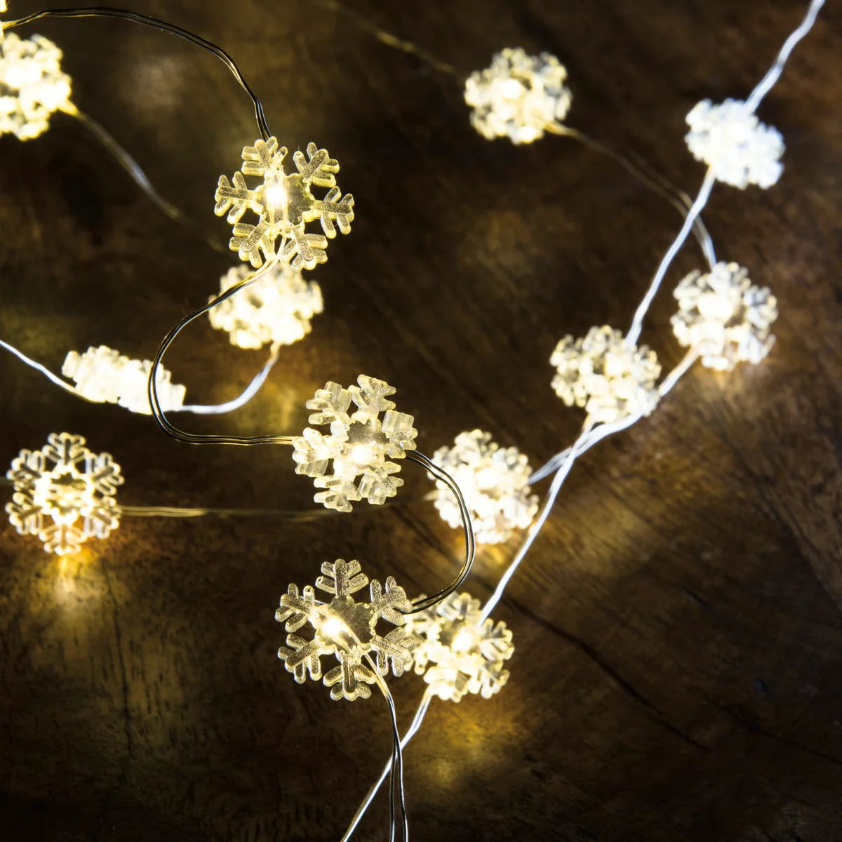 20 Light Snowflake Mini Wire Lights