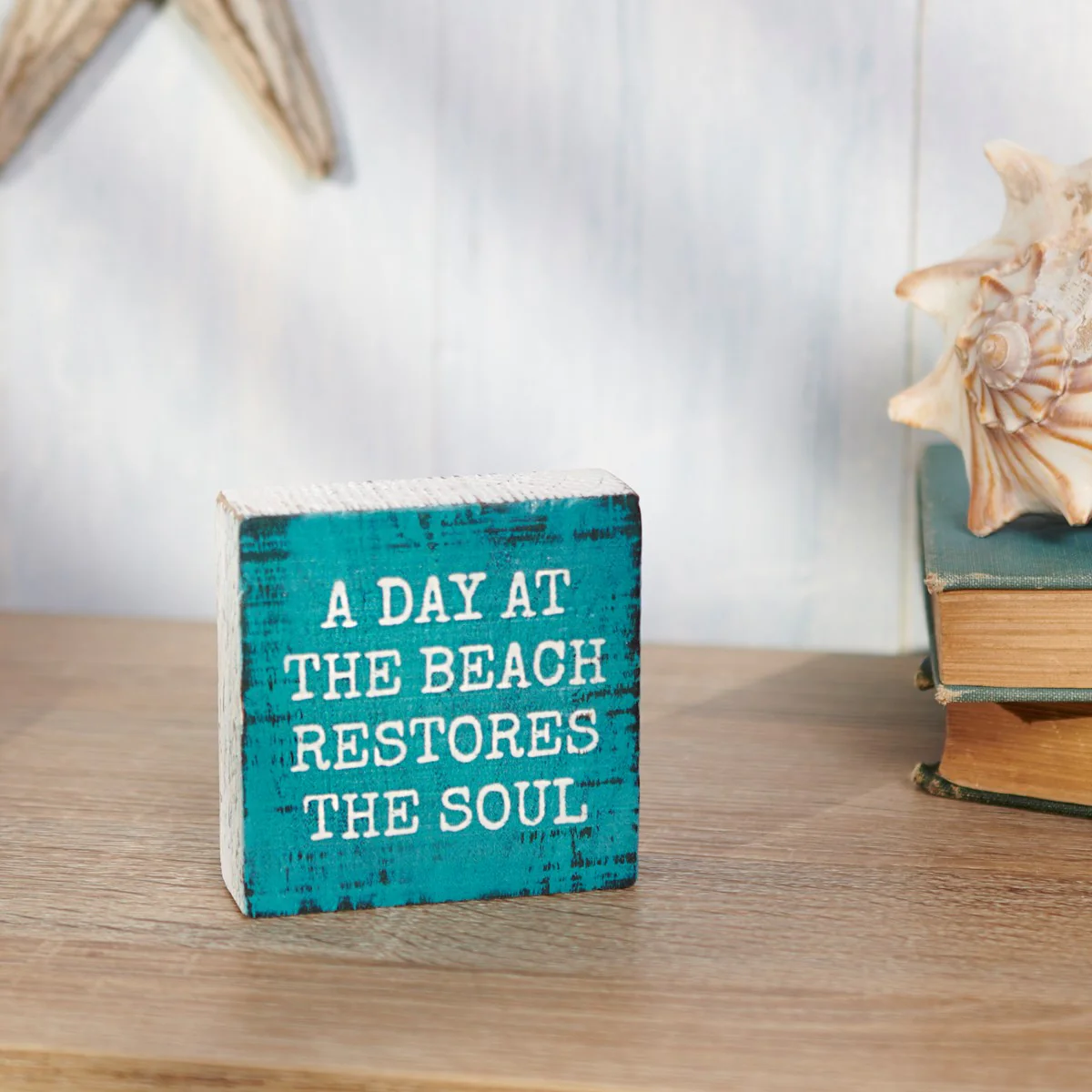 A Day At The Beach Restores The Soul Small Block Sign - Image 2