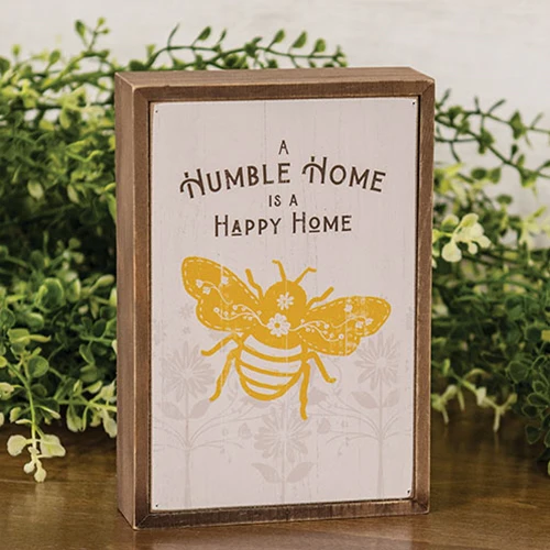 A Humble Home Is A Happy Home 6.5" Mini Box Sign - Image 2