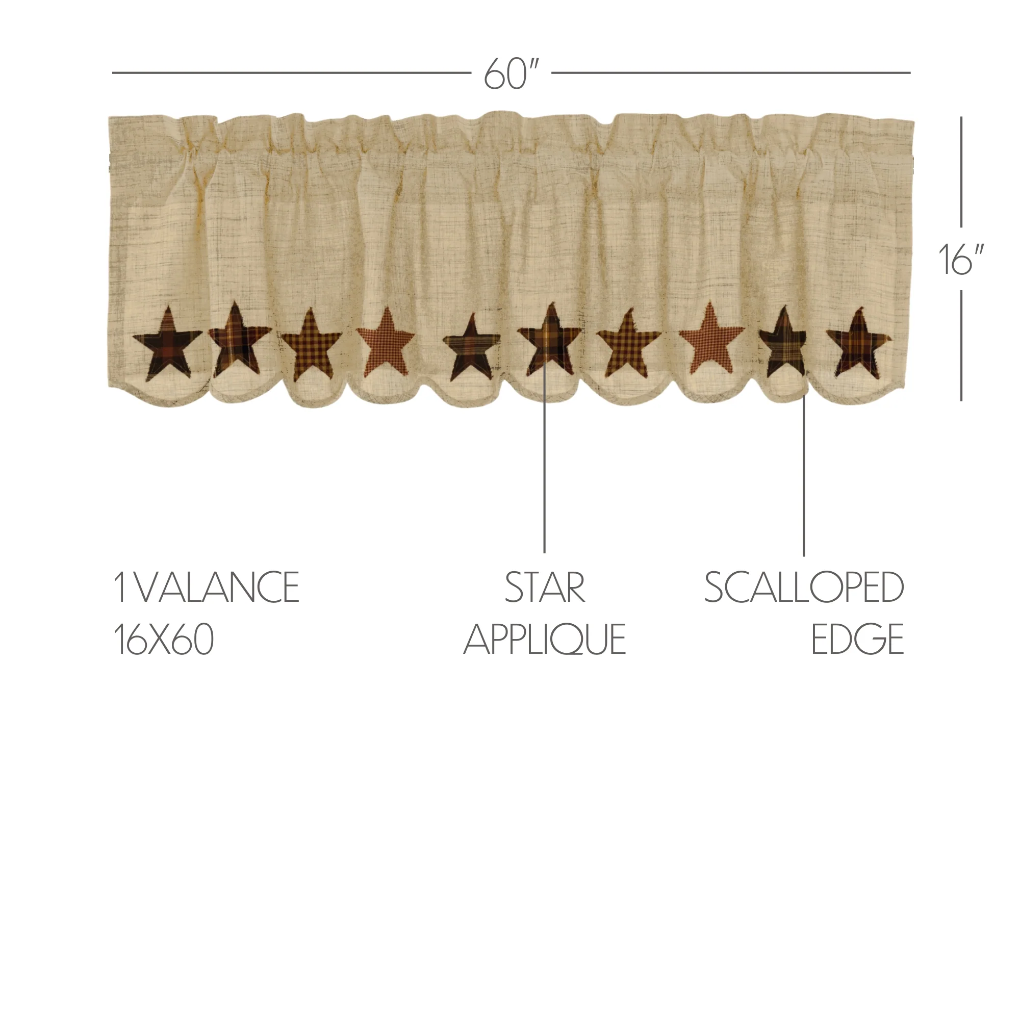 Abilene Star Valance 16" x 60" - Image 3