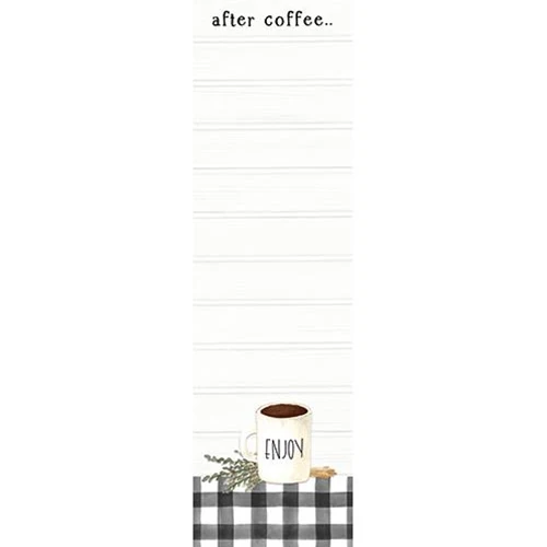 After Coffee... To Do List Buffalo Plaid 8" H Notepad