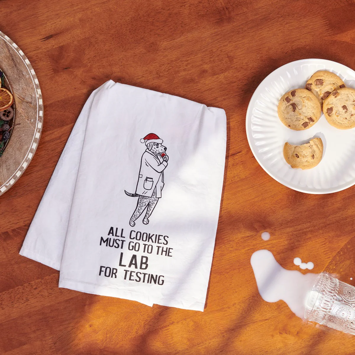 All Cookies Must Go To The Lab Christmas Dog Kitchen Towel - Image 2