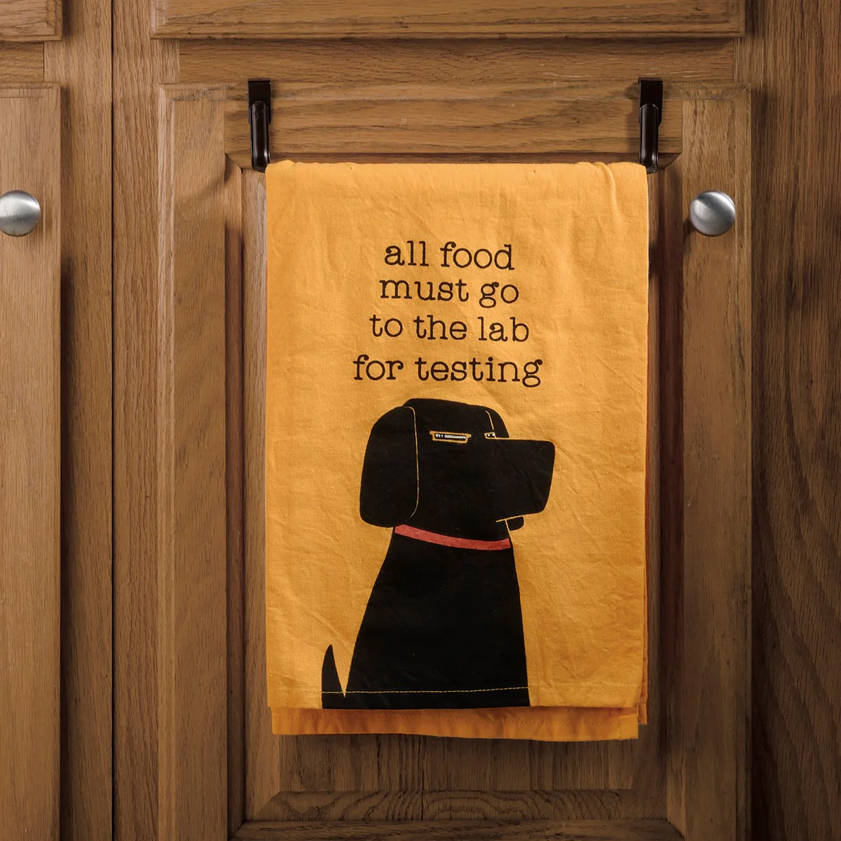 All Food To The Lab For Testing Black Labrador Dog Kitchen Towel