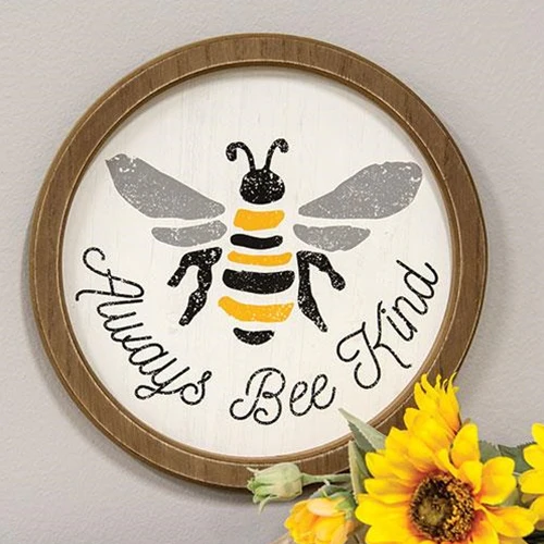 Always Bee Kind 11" Circle Framed Sign - Image 2