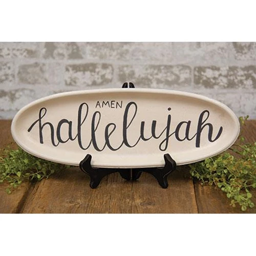 ๐ Amen Hallelujah Decorative Oval Tray - Image 2