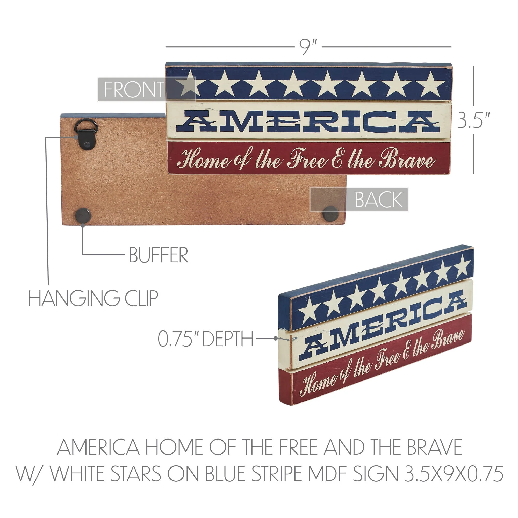 AMERICA Home Of The Free And The Brave Wooden Sign - Image 6