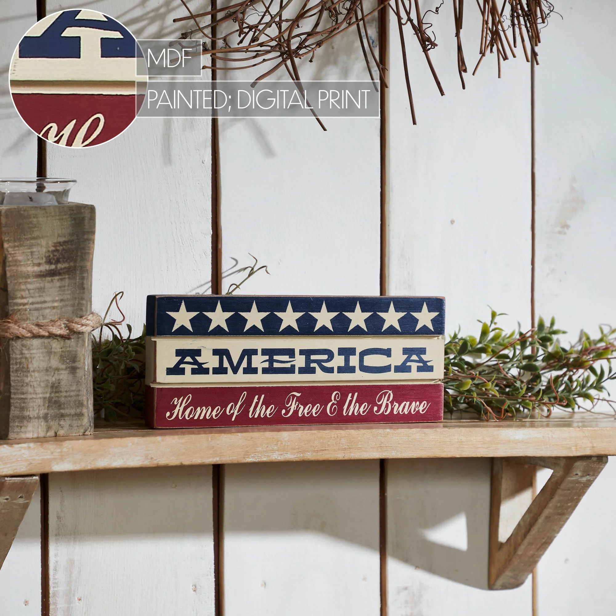 AMERICA Home Of The Free And The Brave Wooden Sign - Image 7