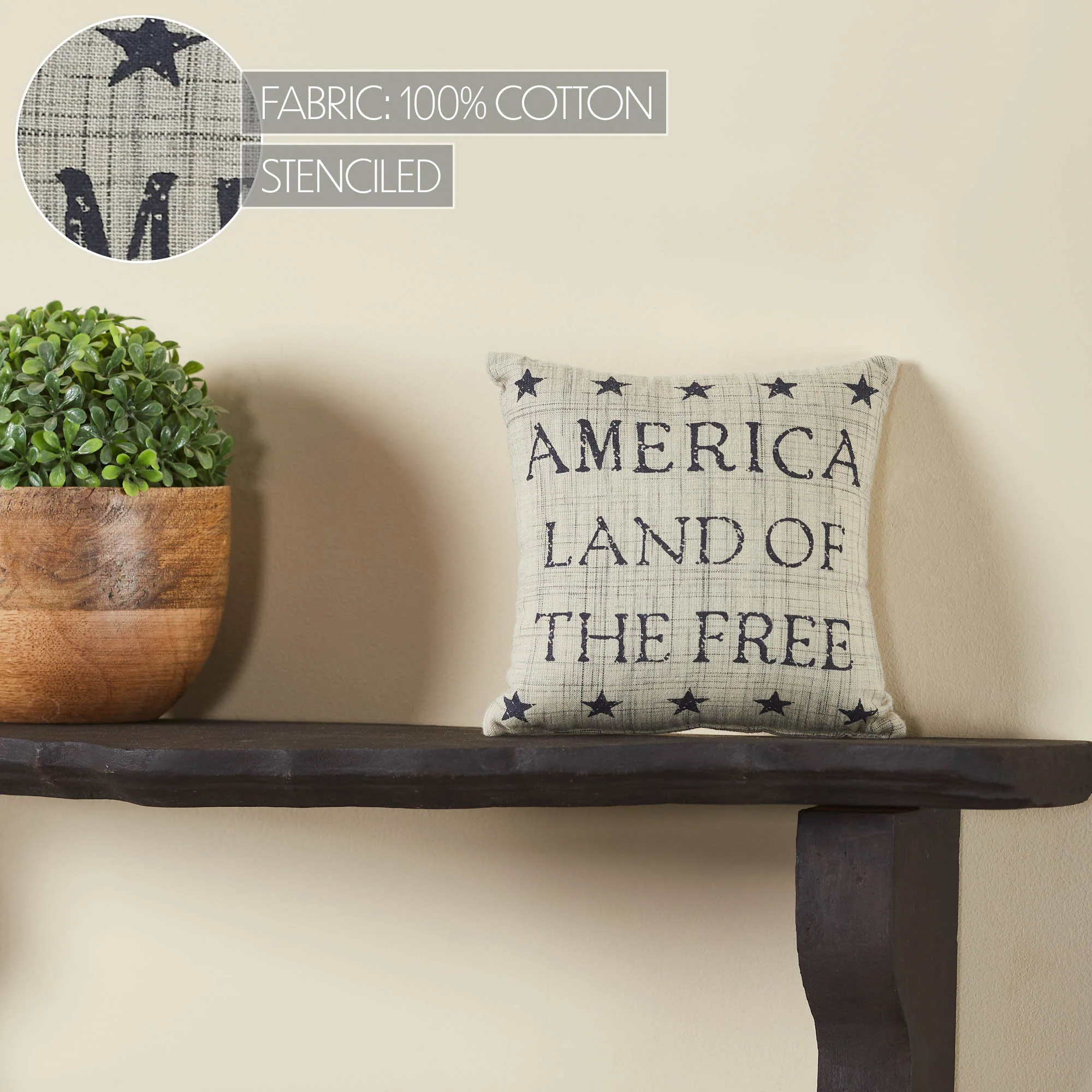 America Land of the Free 6" Mini Accent Pillow - Image 2
