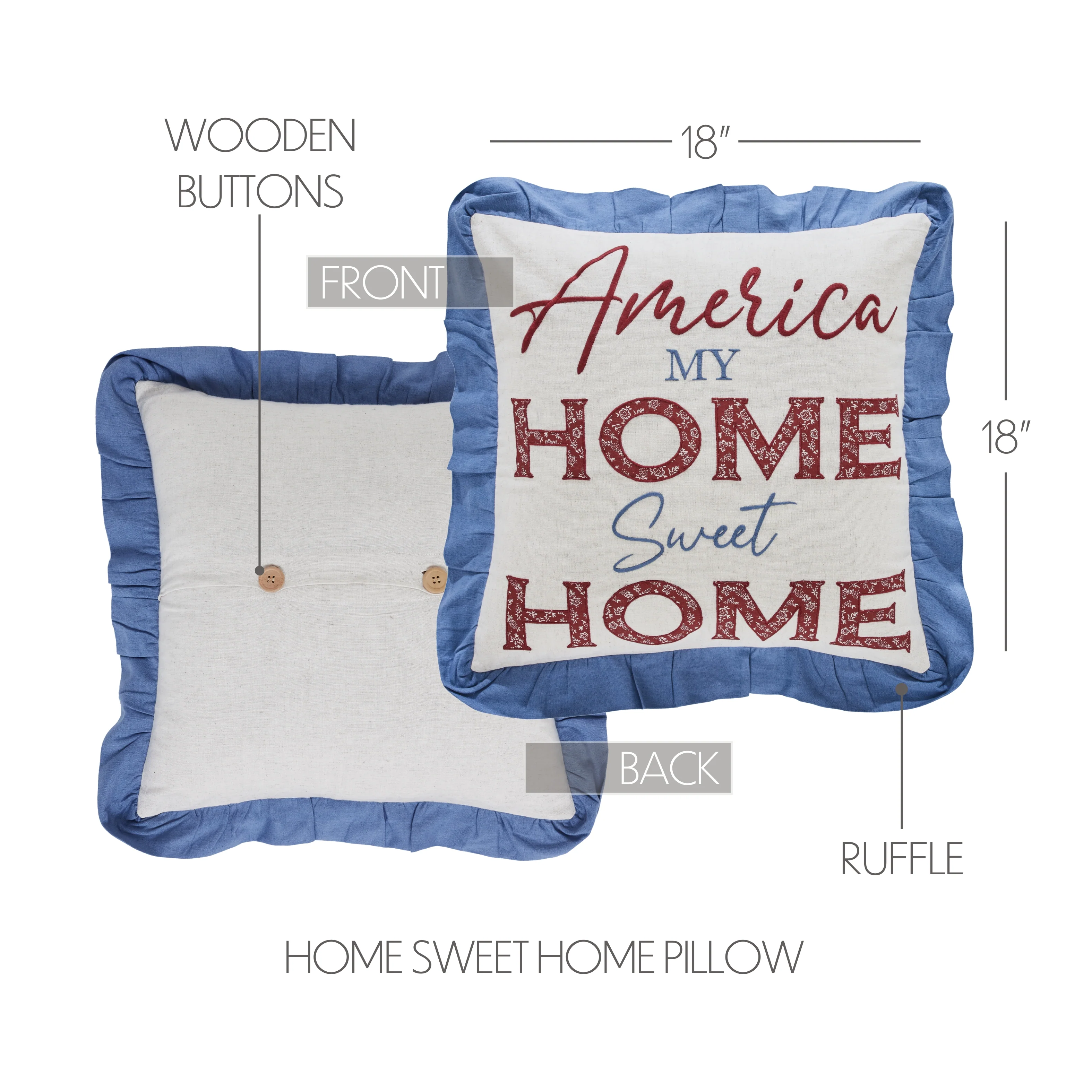 America MyHome Sweet Home 18" Accent Pillow - Image 5