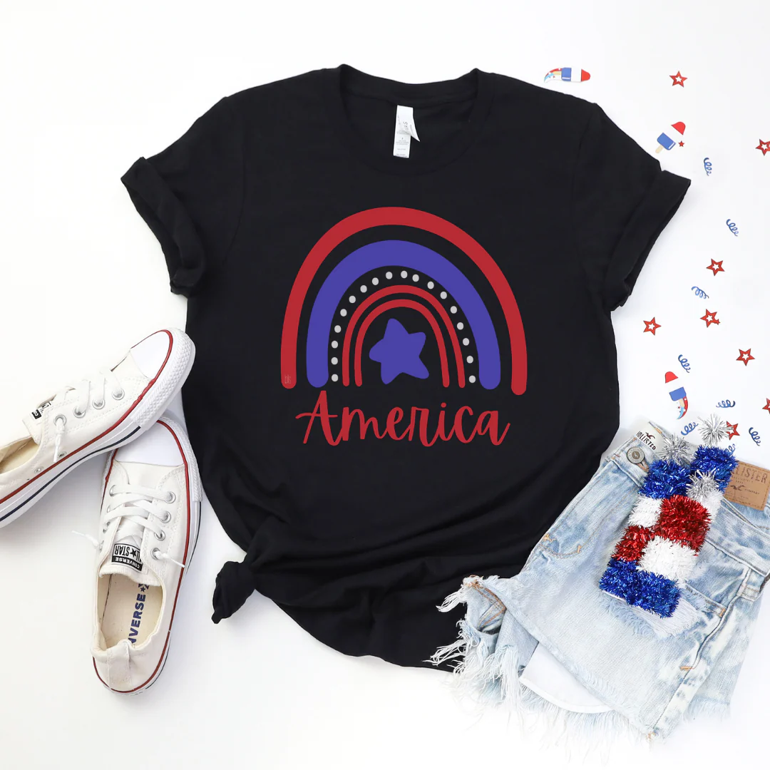 ๐ America Rainbow T-Shirt - ๐ 4th of July Collection - Image 2