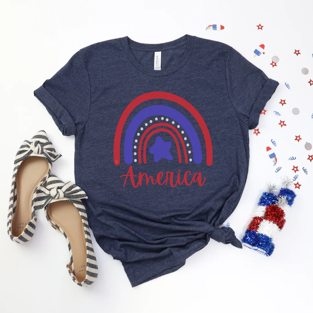 ๐ America Rainbow T-Shirt - ๐ 4th of July Collection - Image 3