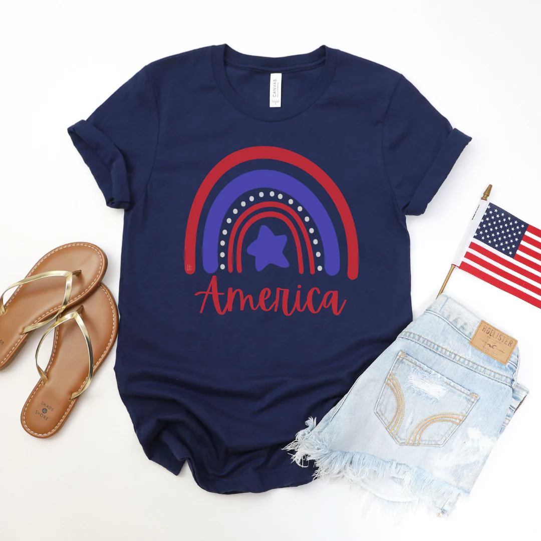๐ America Rainbow T-Shirt - ๐ 4th of July Collection - Image 4