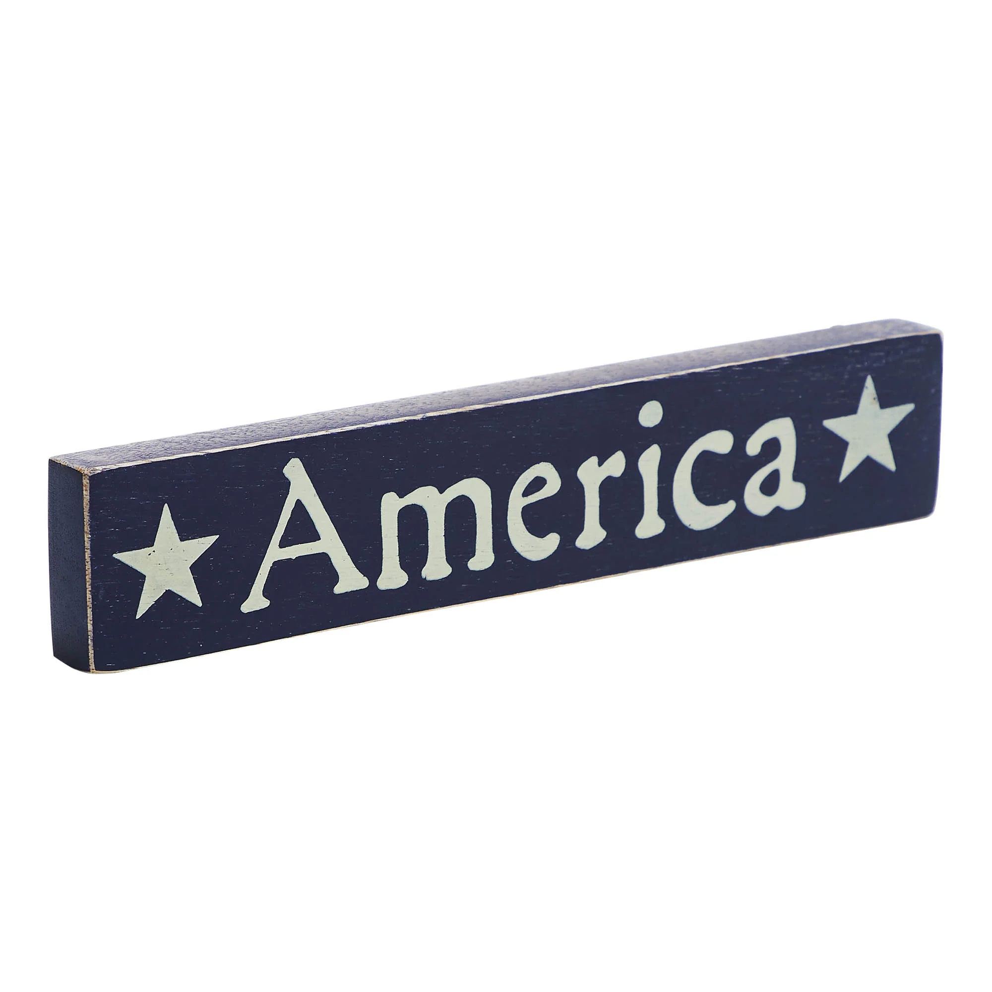 America Stars 9" Blue Wooden Sign - Image 5
