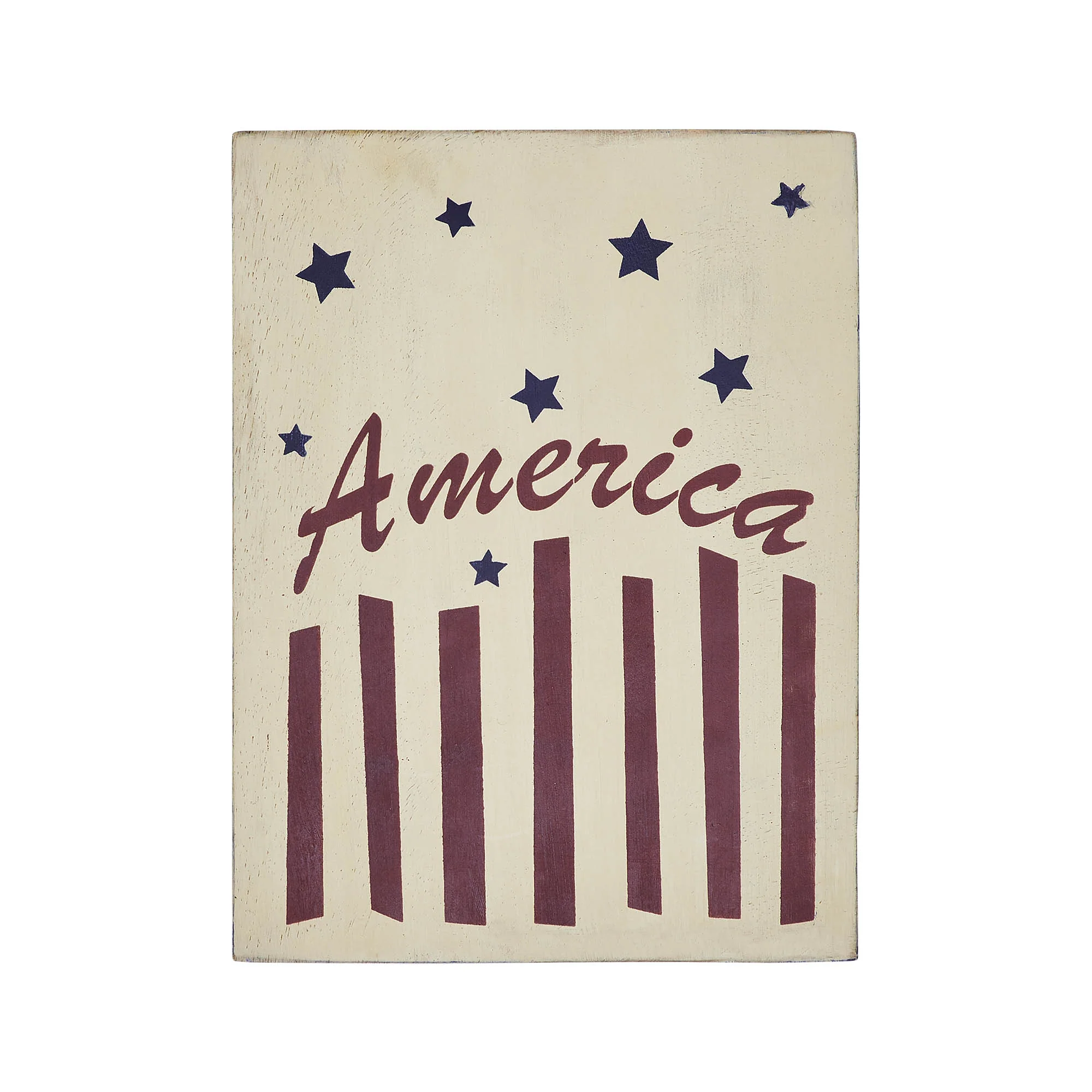 America Stars & Stripes 8" Wooden Block - Image 3