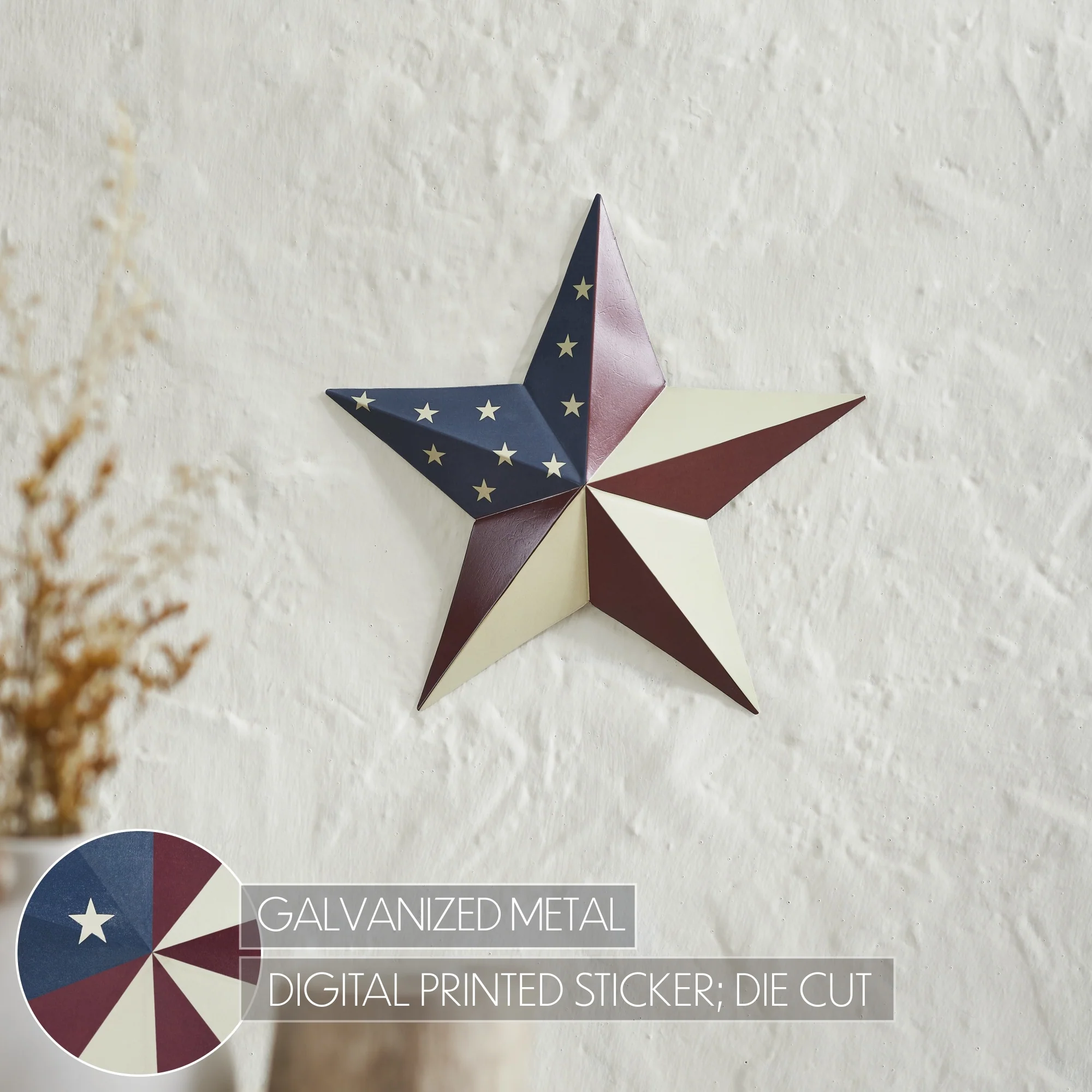 American Flag 8" Metal Star - Image 6