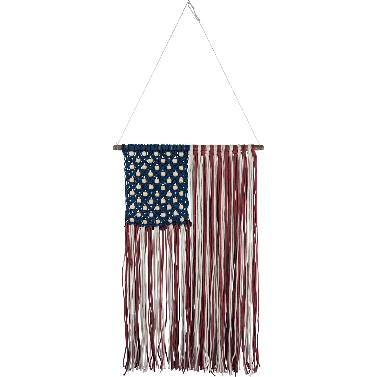 ๐ American Flag Macrame Wall Hanging
