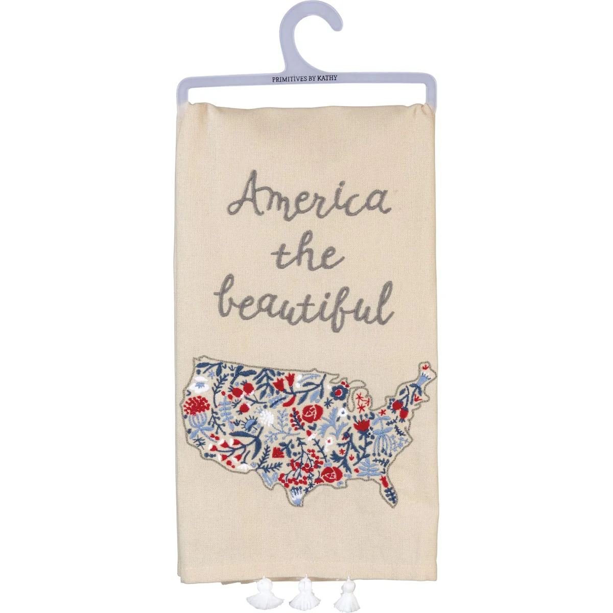 America the Beautiful Embroidered Dish Towel