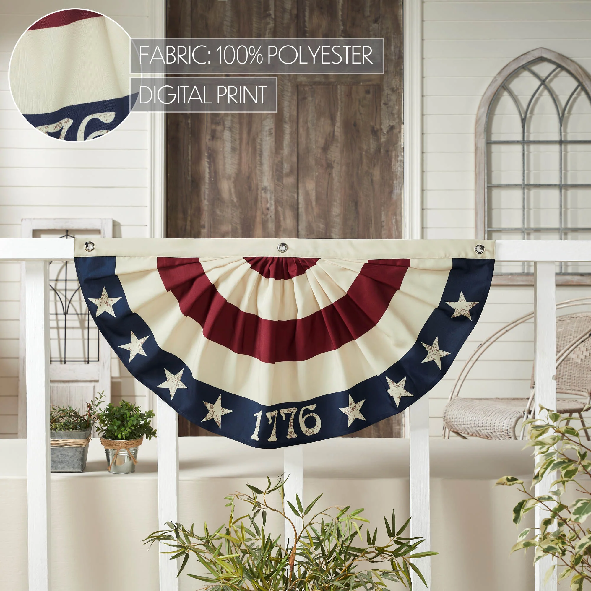 DAY 5 ❤️🫐 20 RED WHITE + BLUEBERRY DAYS Americana 1776 USA Bunting Flag 18" x 36" - Image 5