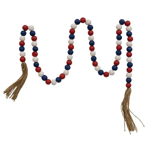 Americana 50" Bead Garland Red White and Blue