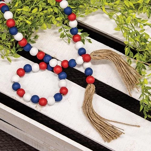 Americana 50" Bead Garland Red White and Blue - Image 2