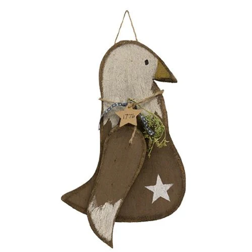 Americana Bald Eagle Rustic Wood Hanging