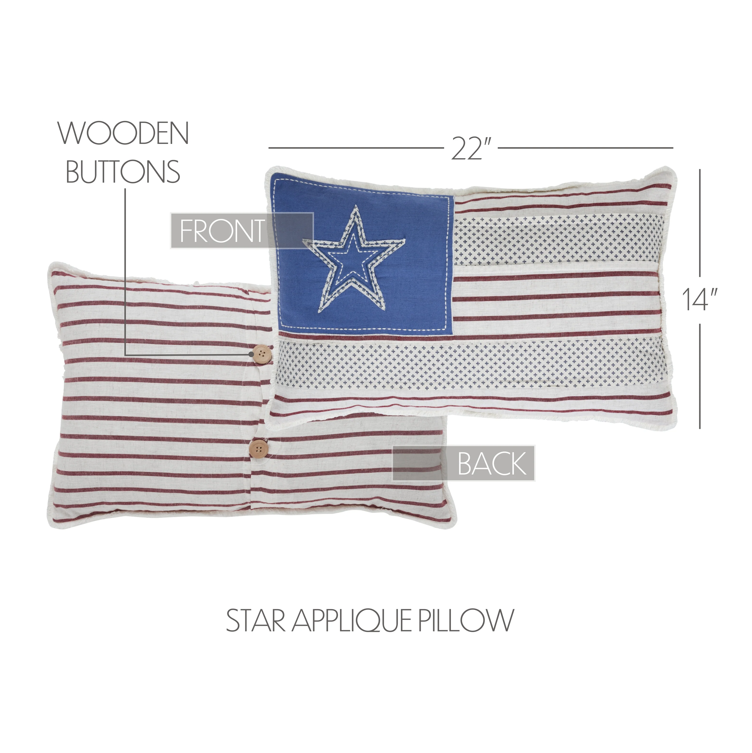 Americana Celebration Patchwork Flag 22" Pillow - Image 3