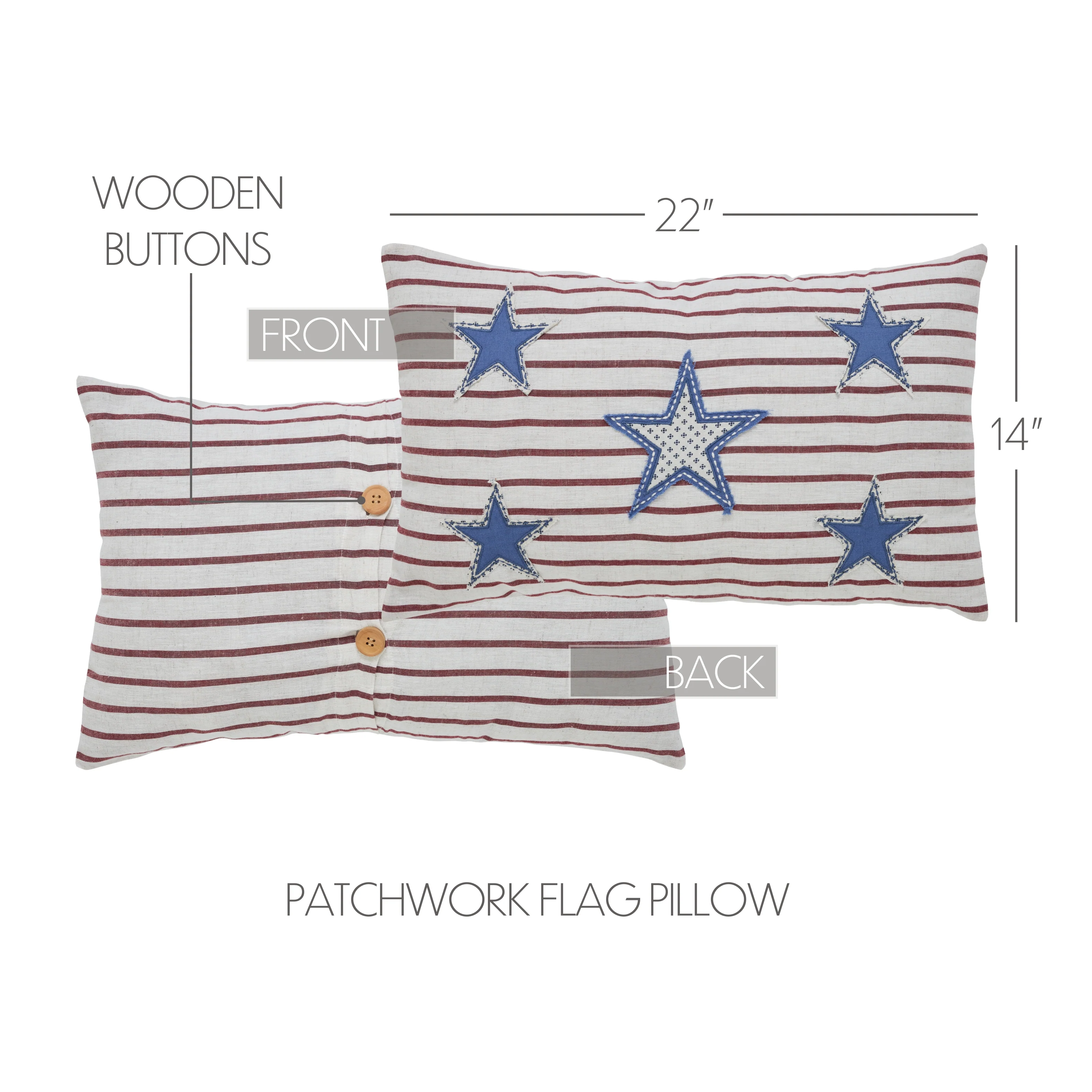 Americana Celebration Star Applique Accent Pillow - Image 4