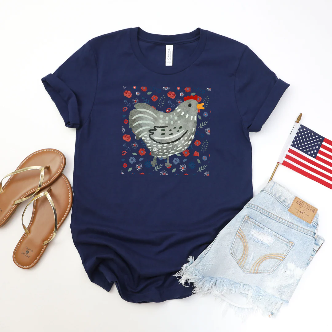 ๐ Americana Chicken Cozy T-Shirt - Image 2
