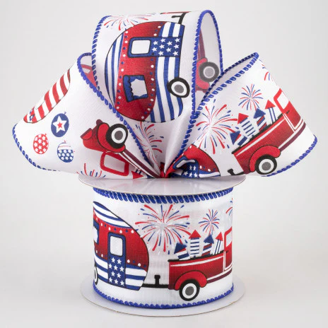 Americana Fireworks Truck & Camper Ribbon 2.5" x 10 Yards
