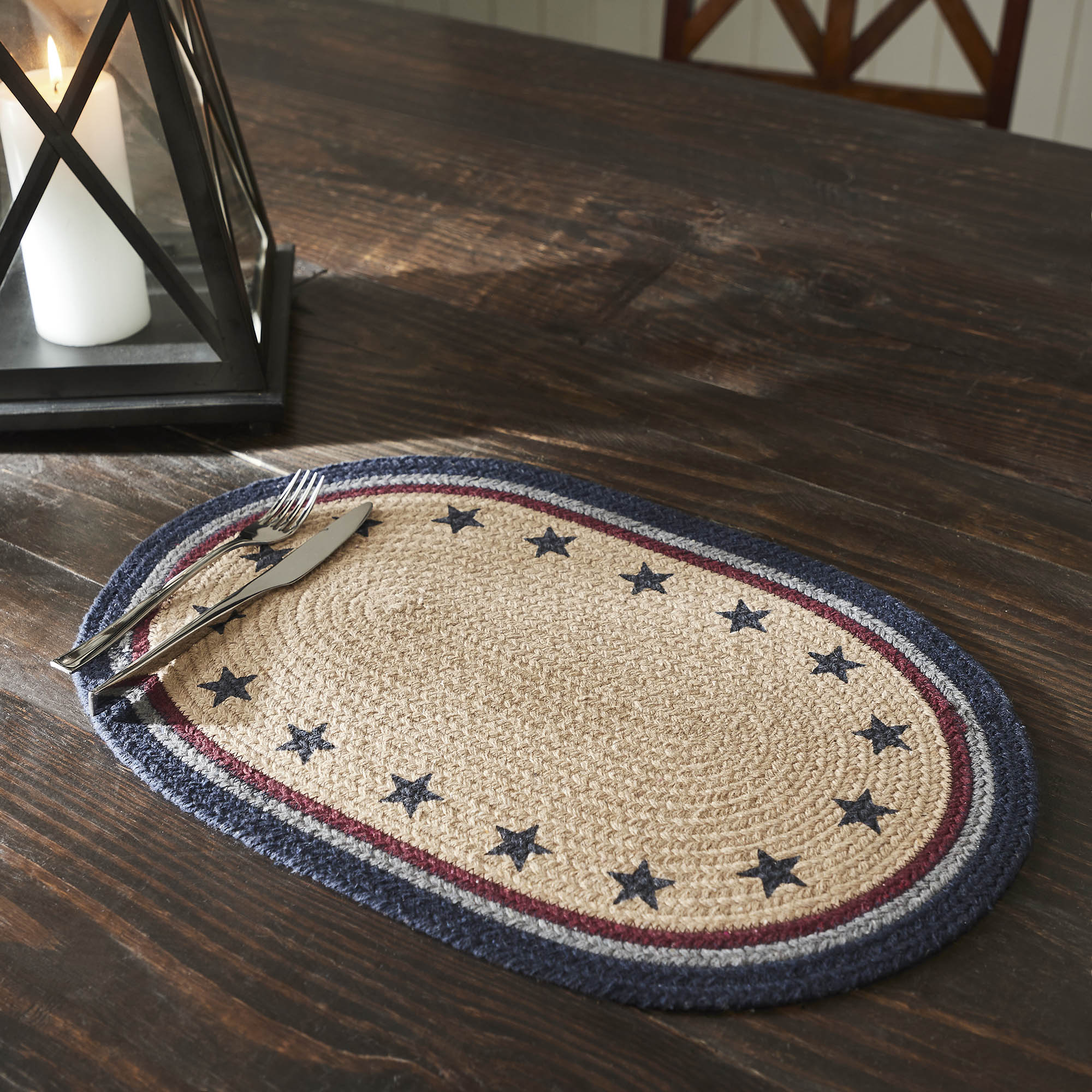 Americana Oval Placemat Stencil Stars