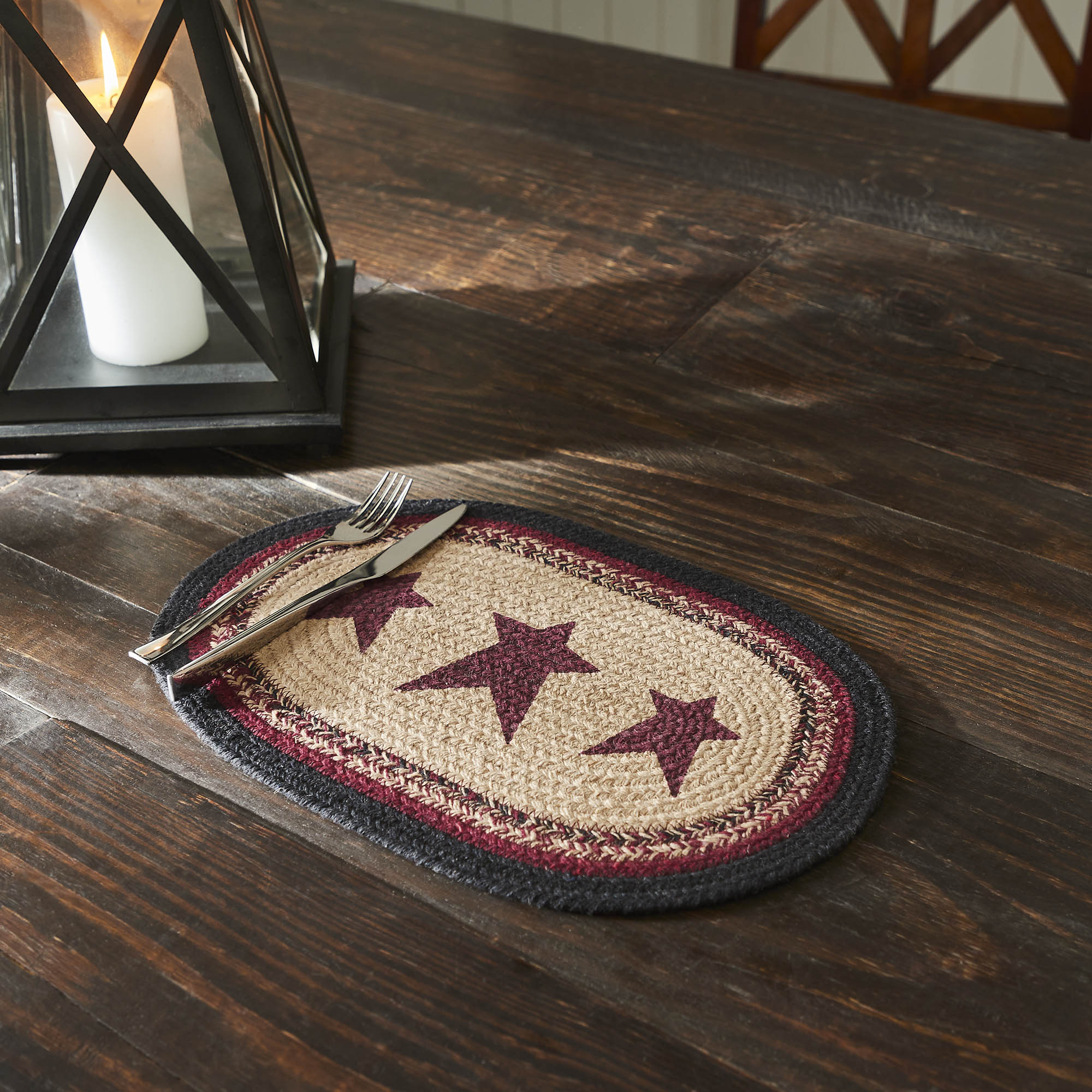 Americana Oval Placemat Stencil Stars 10" x 15"