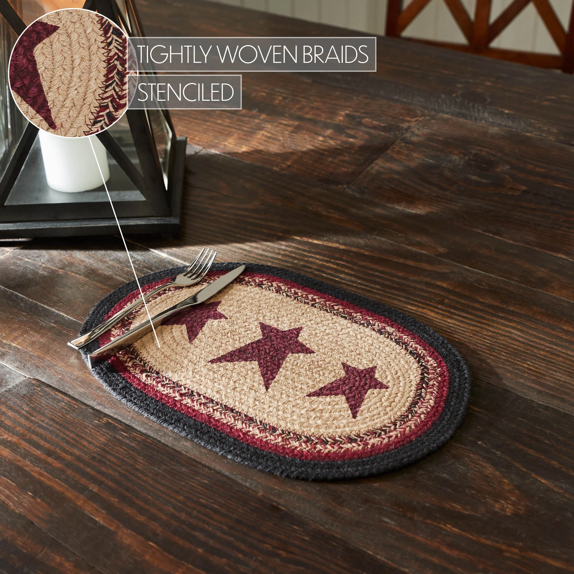 Americana Oval Placemat Stencil Stars 10" x 15" - Image 5