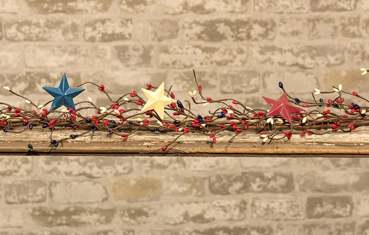 💙 Americana Pip with Stars Red White Blue 5 ft Garland - Image 2
