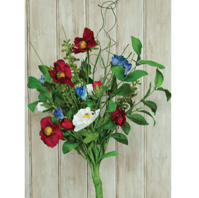 Americana Poppy 16" Faux Bush