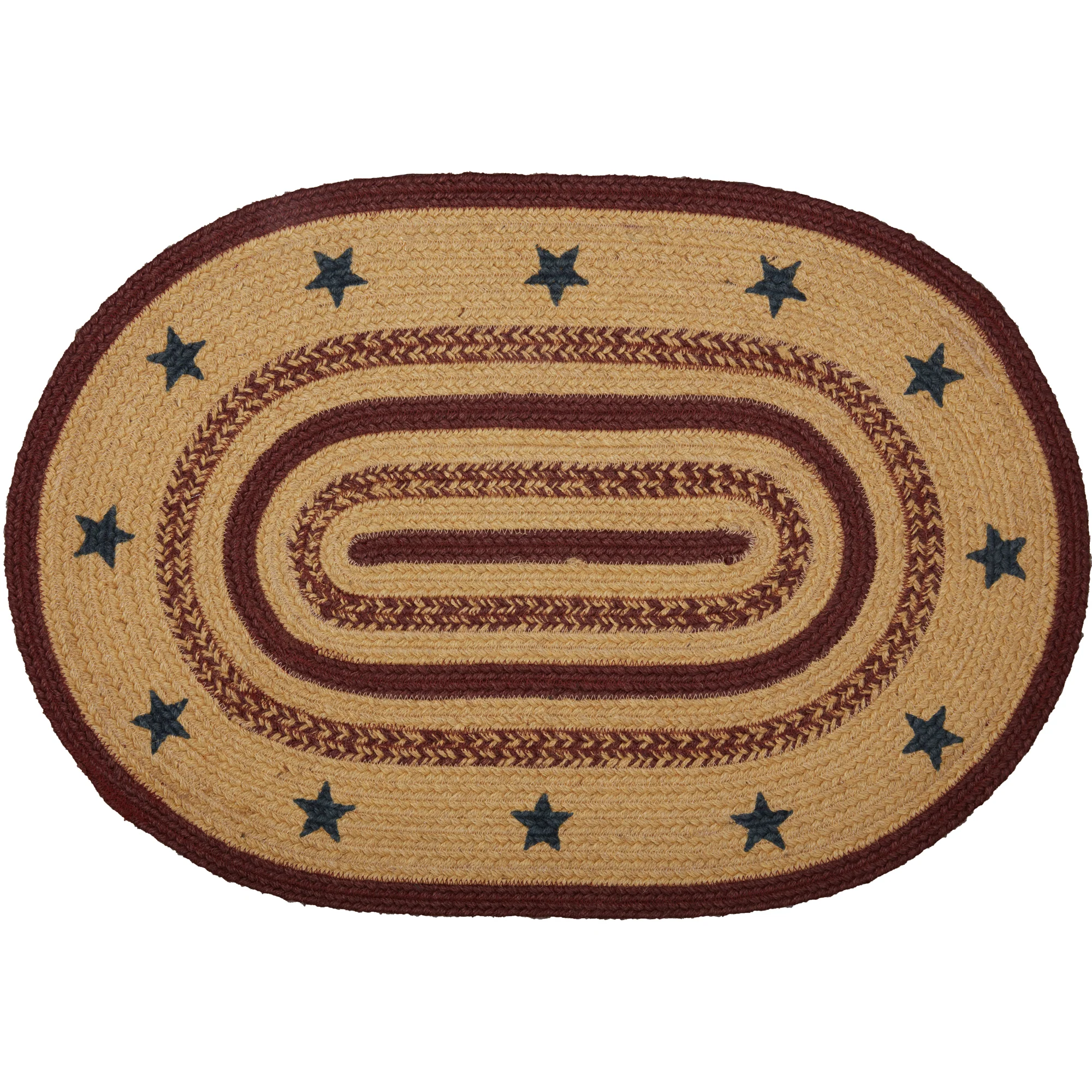 Americana Potomac With Stencil Stars Jute 30" Oval Rug - Image 5