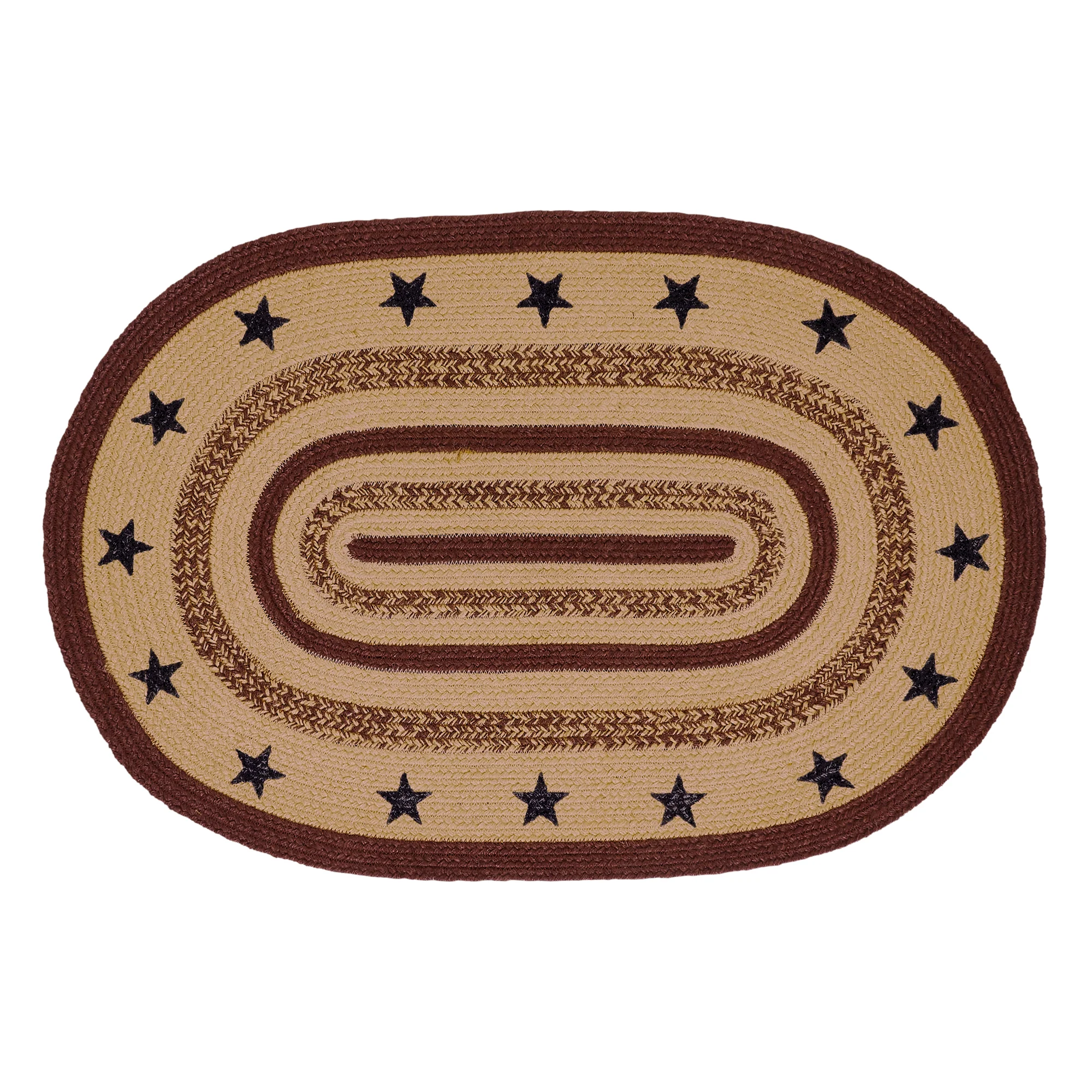 Americana Potomac With Stencil Stars Jute 36" Oval Rug - Image 6