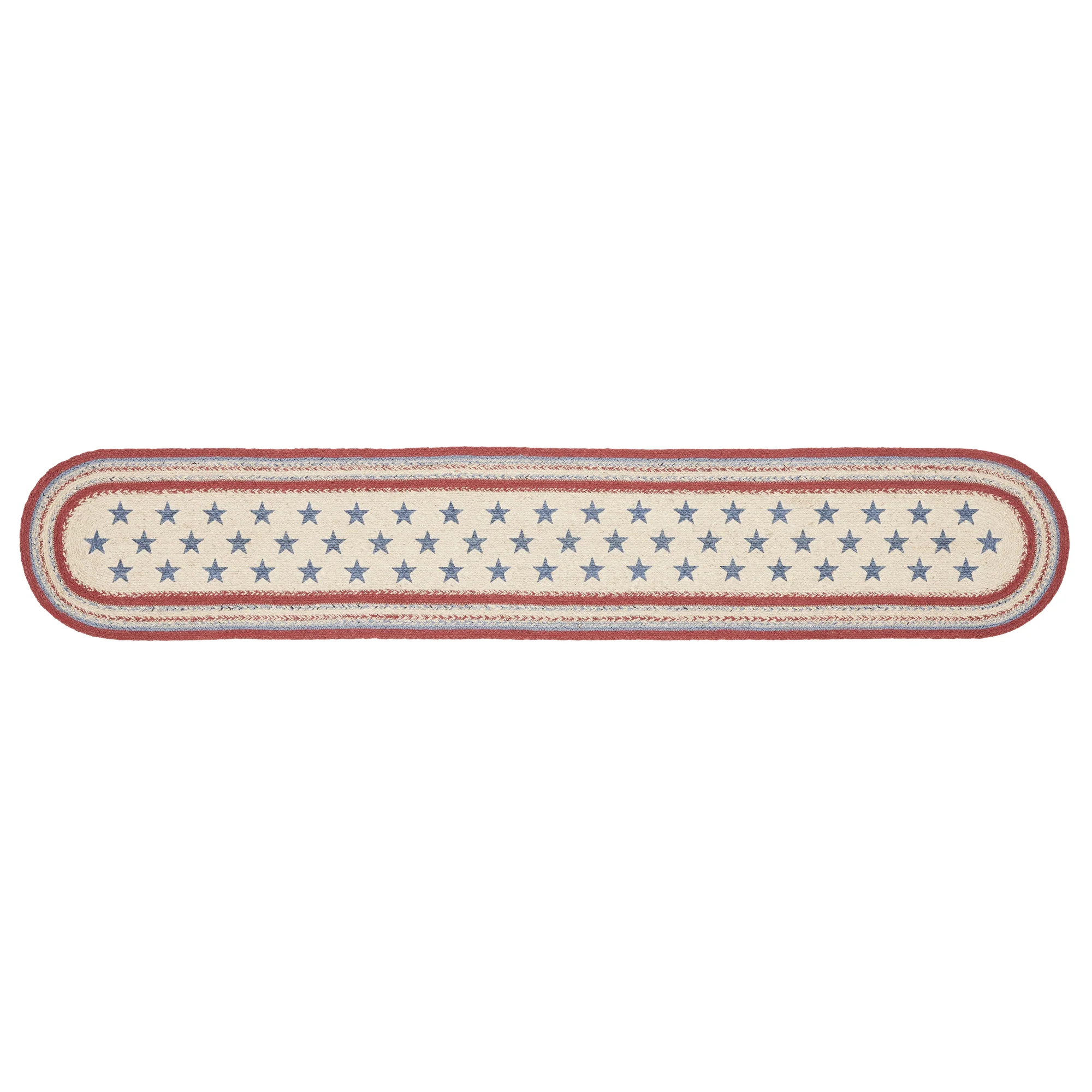 Americana Stars and Stripes 72" Jute Oval Runner - Image 4