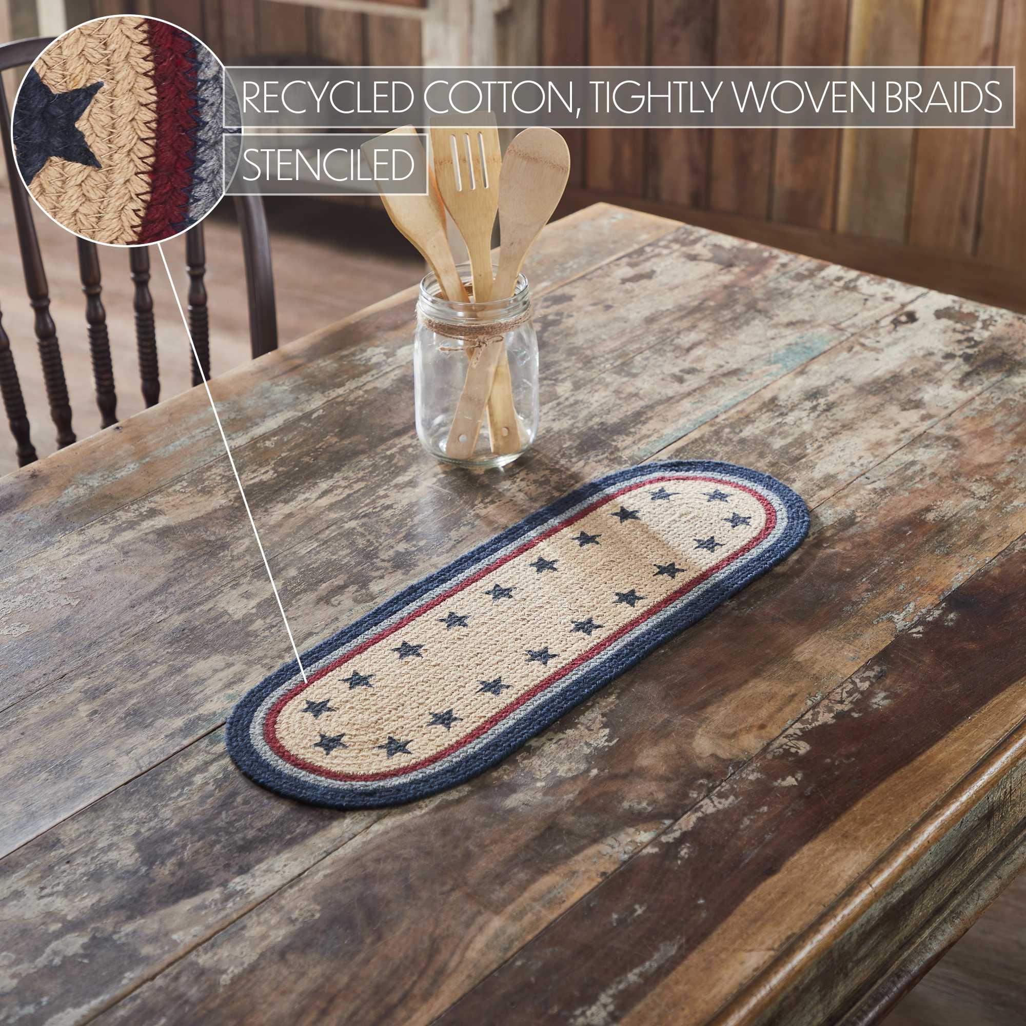 Americana Stars and Stripes Oval 24" Table Runner - Image 5