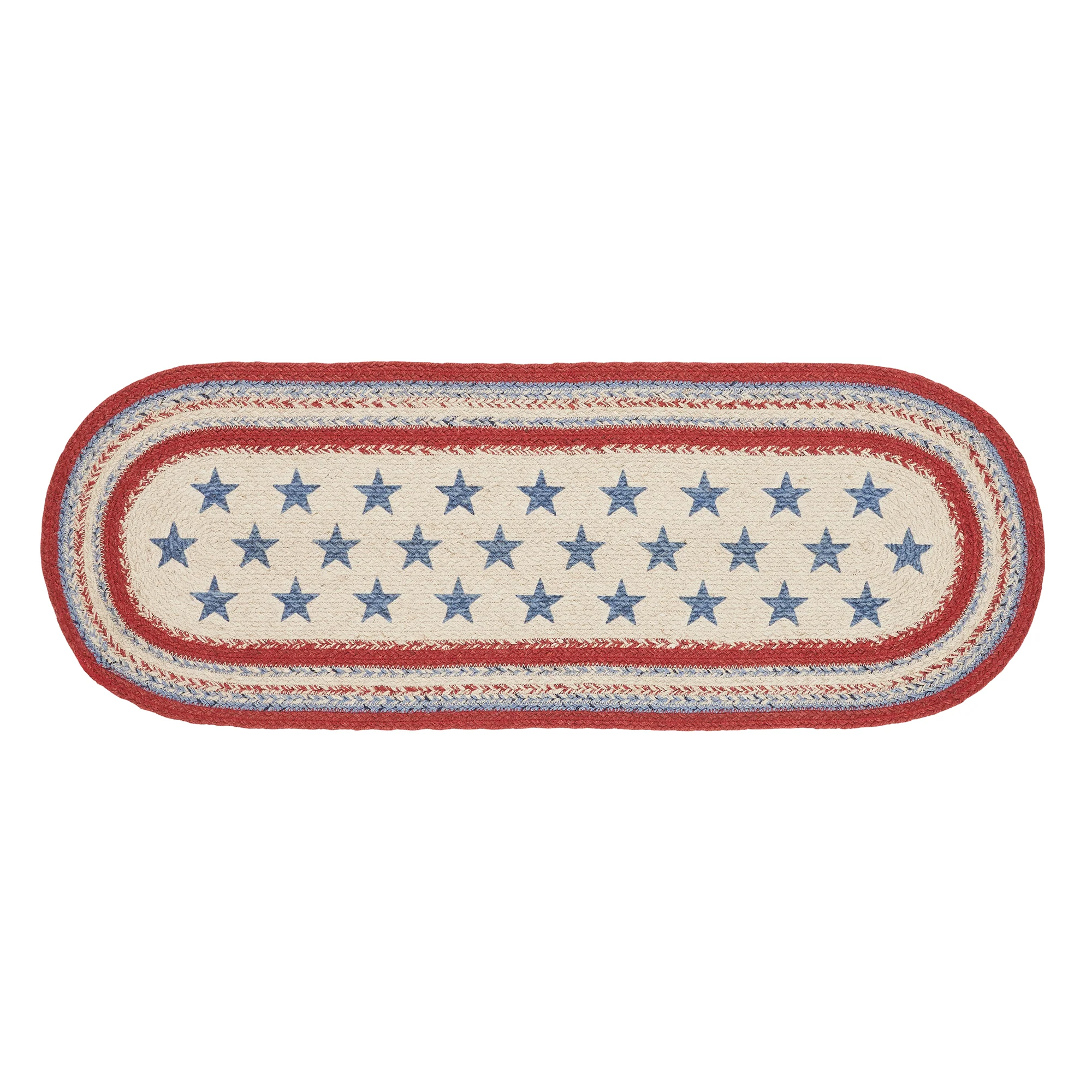 Americana Stars Celebration Jute Oval Runner 13" x 36" - Image 3