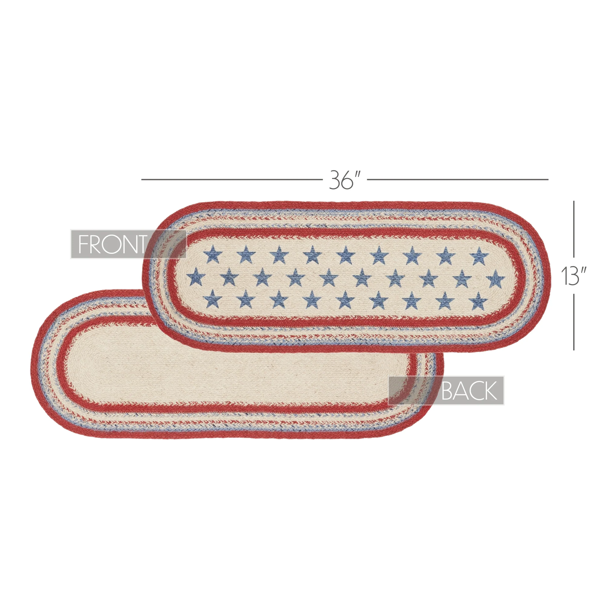 Americana Stars Celebration Jute Oval Runner 13" x 36" - Image 4