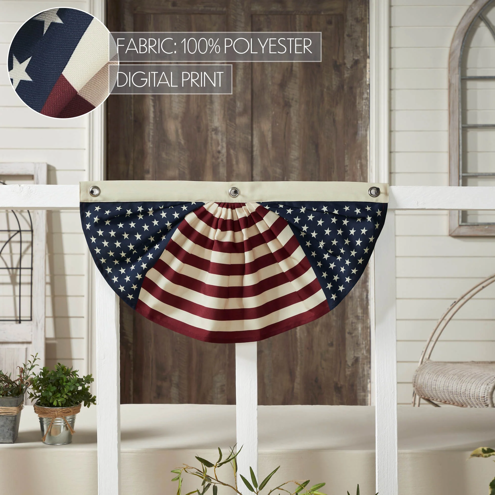 Americana Stars & Stripes Bunting Flag 12" x 24" - Image 5