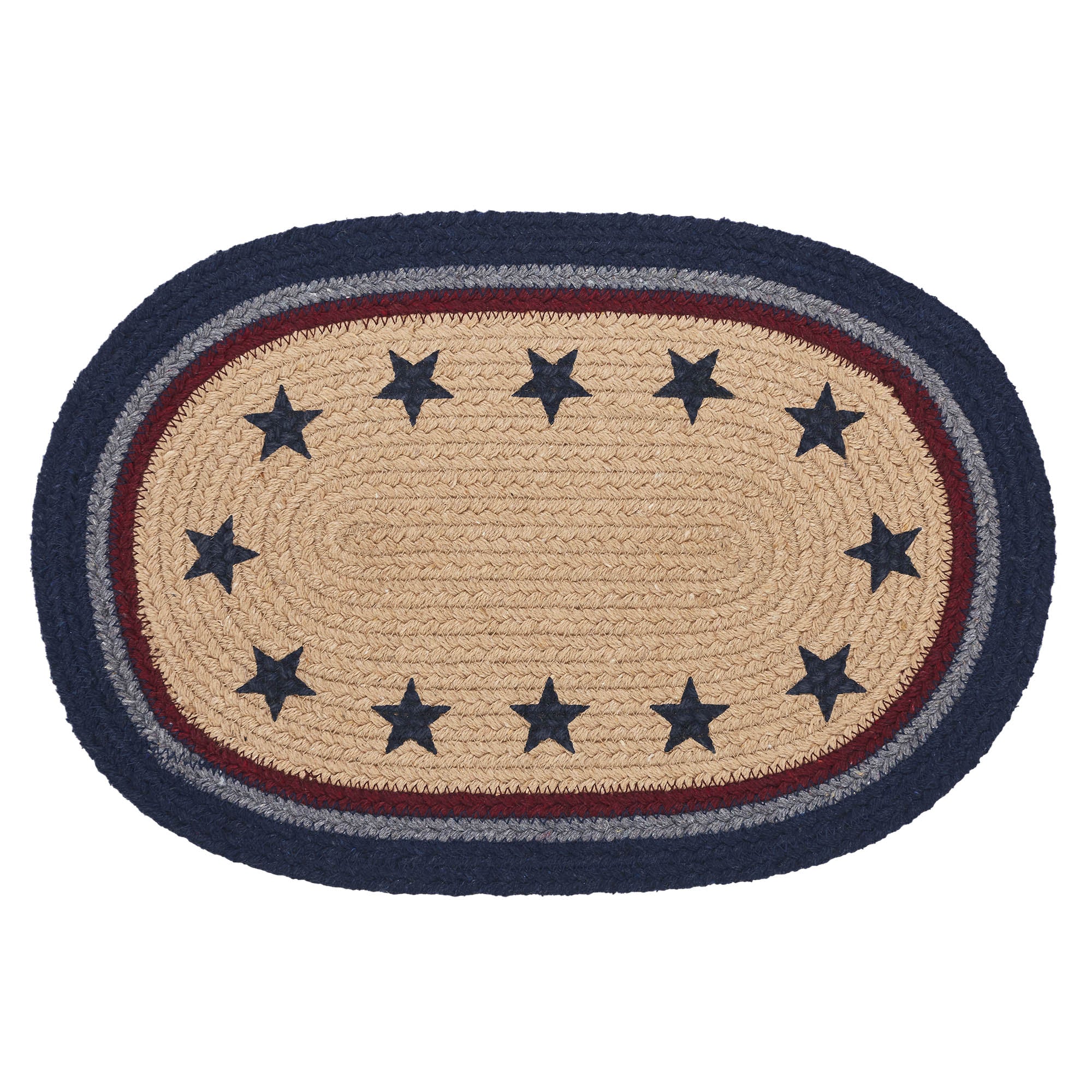 Americana Stencil Stars 15" Oval Placemat - Image 3