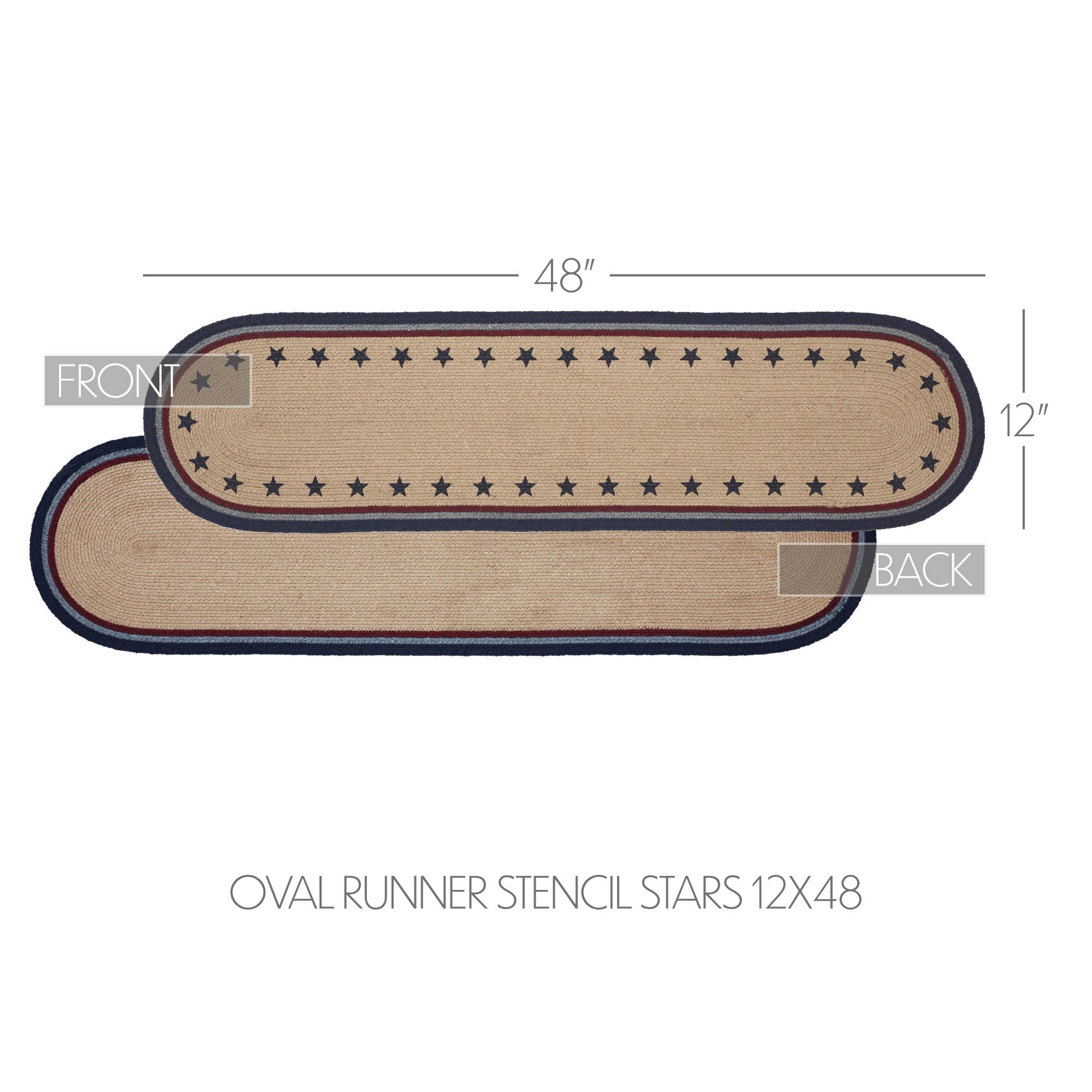 Americana Stencil Stars 48" Oval Table Runner - Image 2