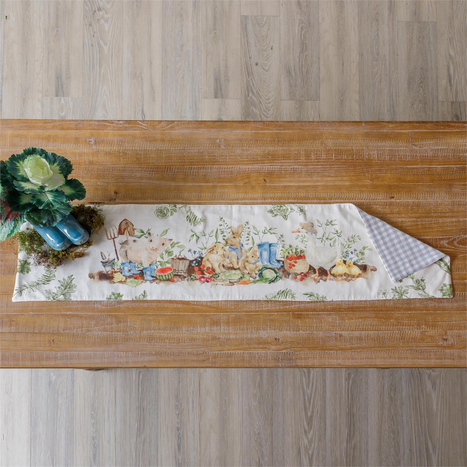 Animals in the Garden 55" Table Runner - Image 2