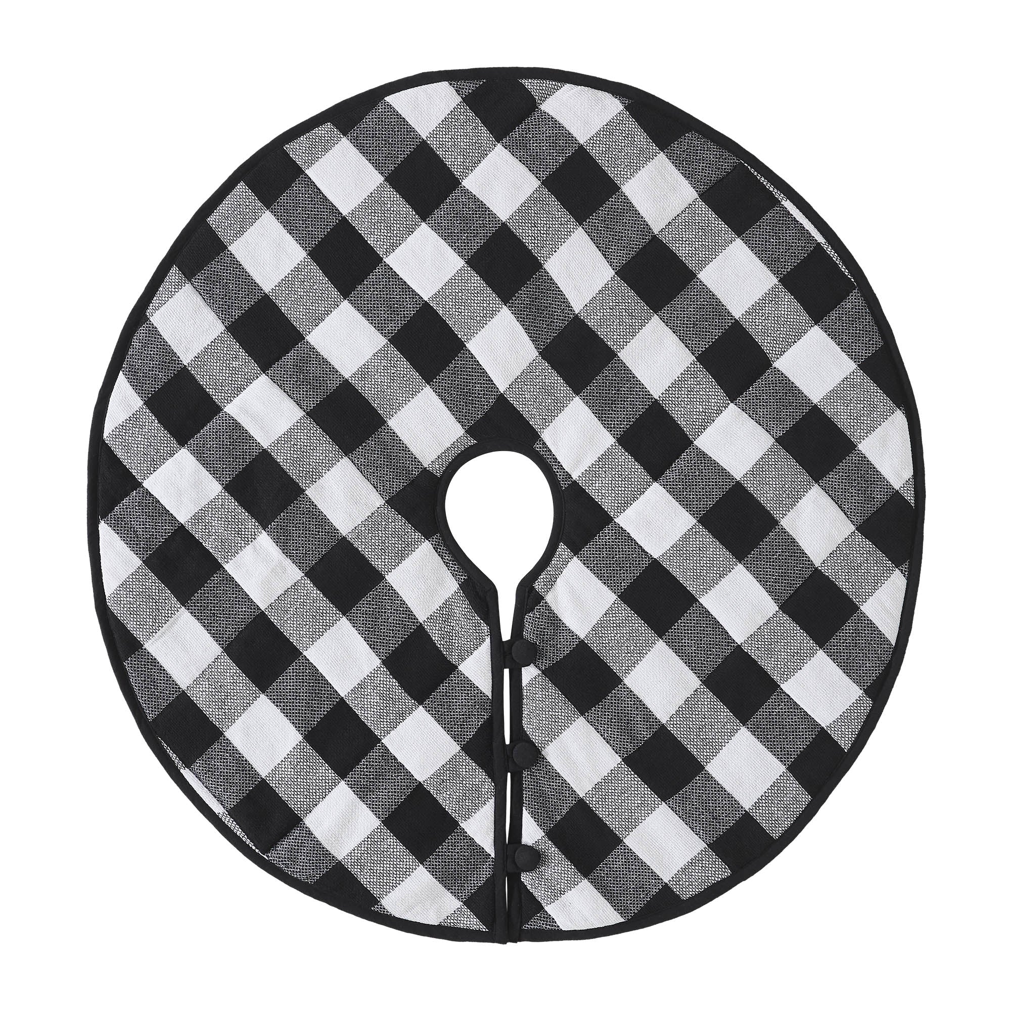 Annie Black Check Christmas Tree Skirt 36" Diameter - Image 2