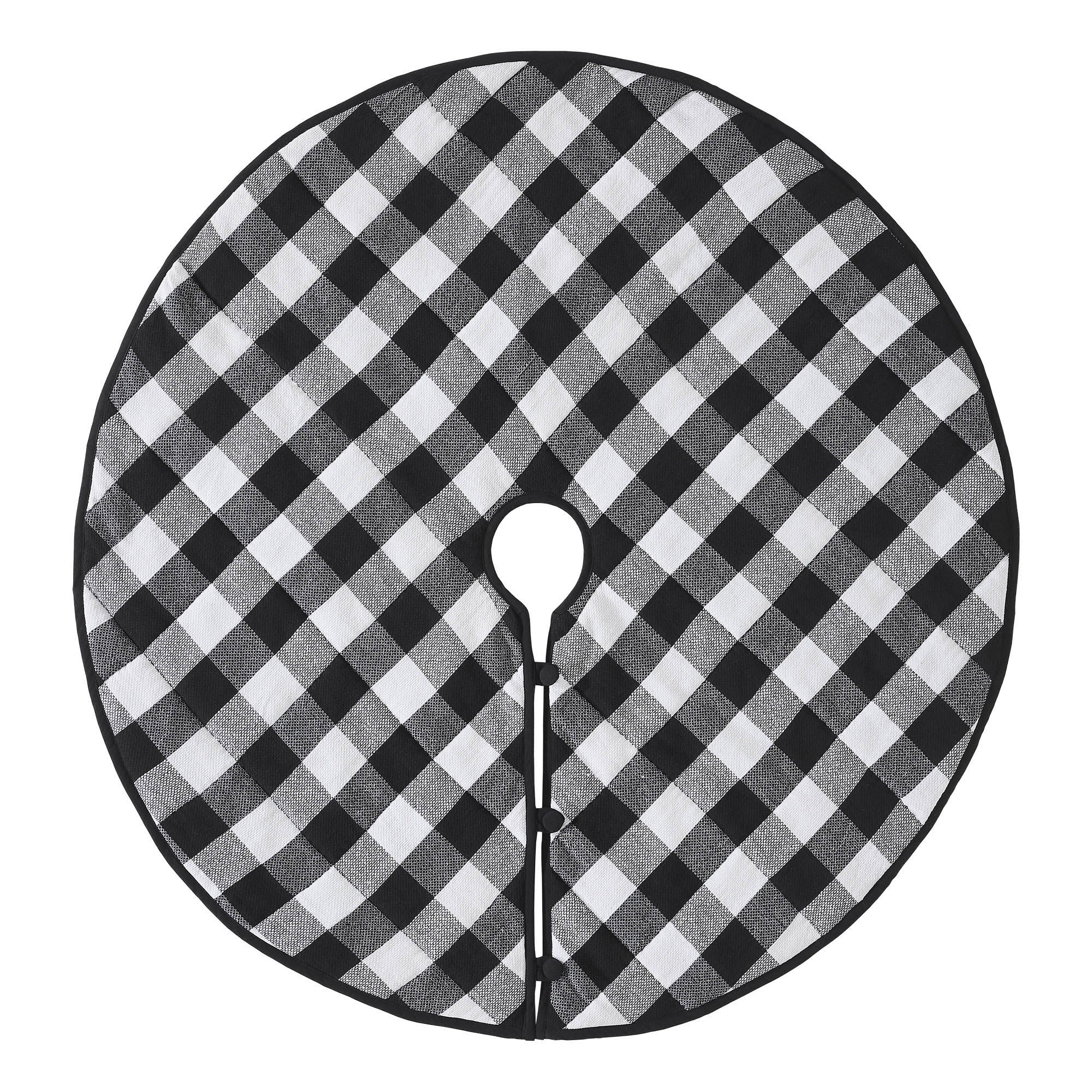 Annie Black Check Christmas Tree Skirt 48" Diameter - Image 3