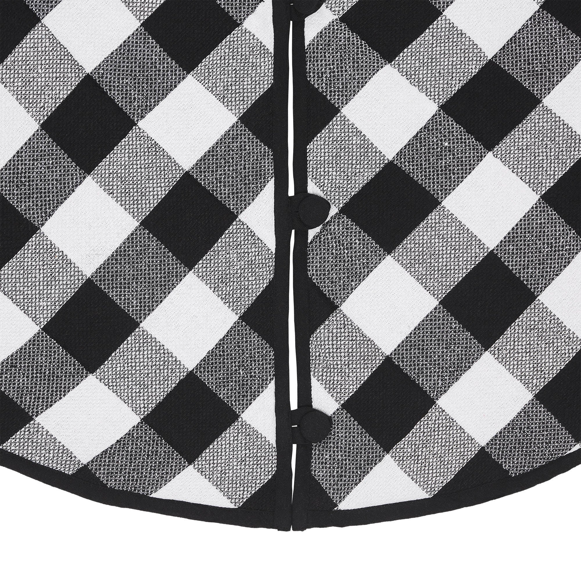 Annie Black Check Christmas Tree Skirt 48" Diameter - Image 6