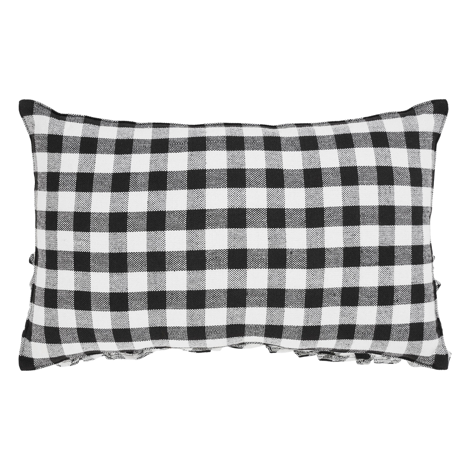 Annie Black Check Home Pumpkin Ruffle Accent Pillow - Image 6