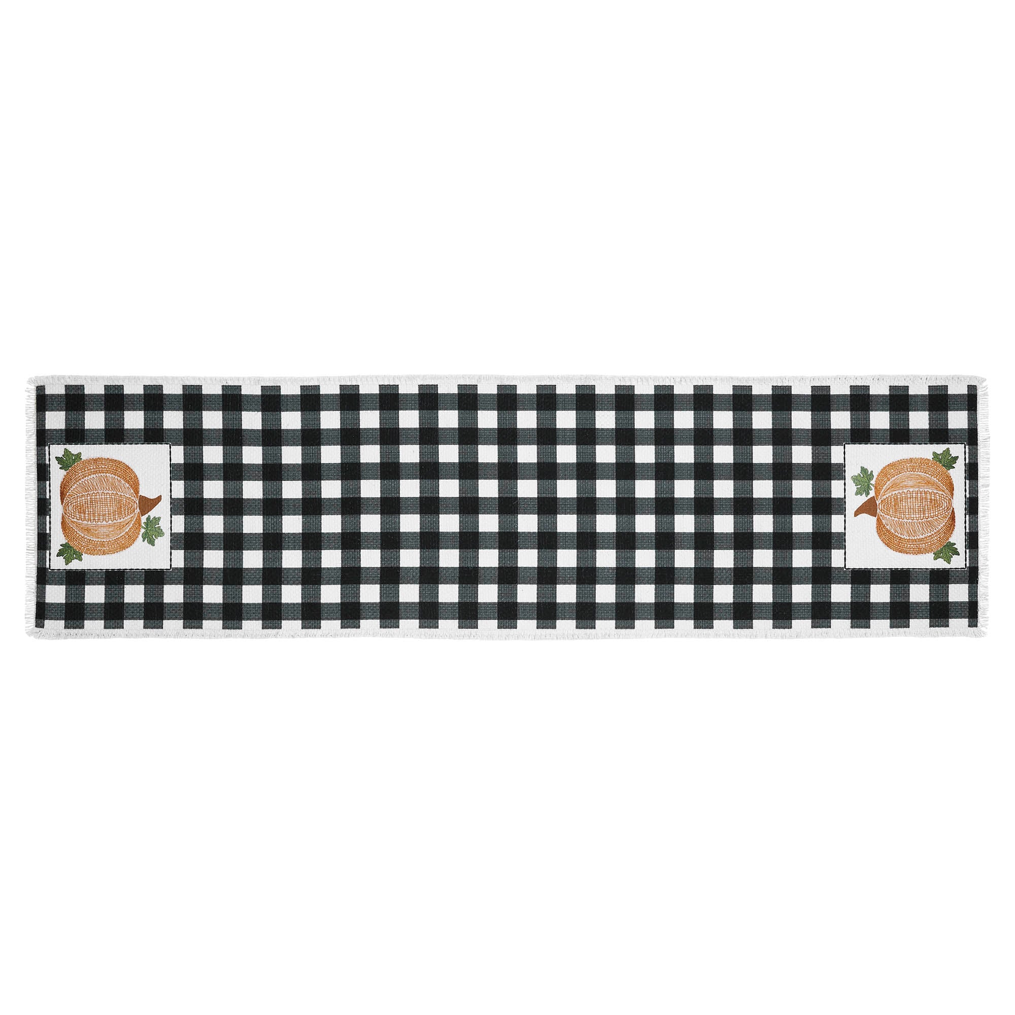 Annie Black Check Pumpkin 48" Table Runner - Image 4